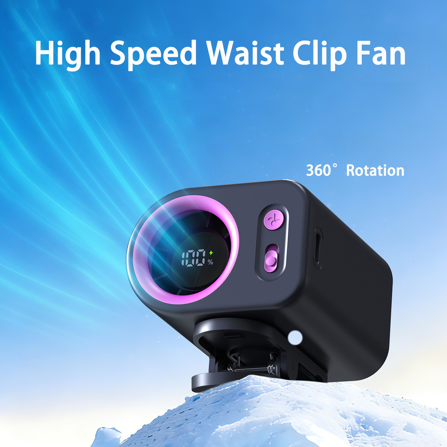 Umbrella Led Clip - Ventilatore da Cintura e Ventilatore con