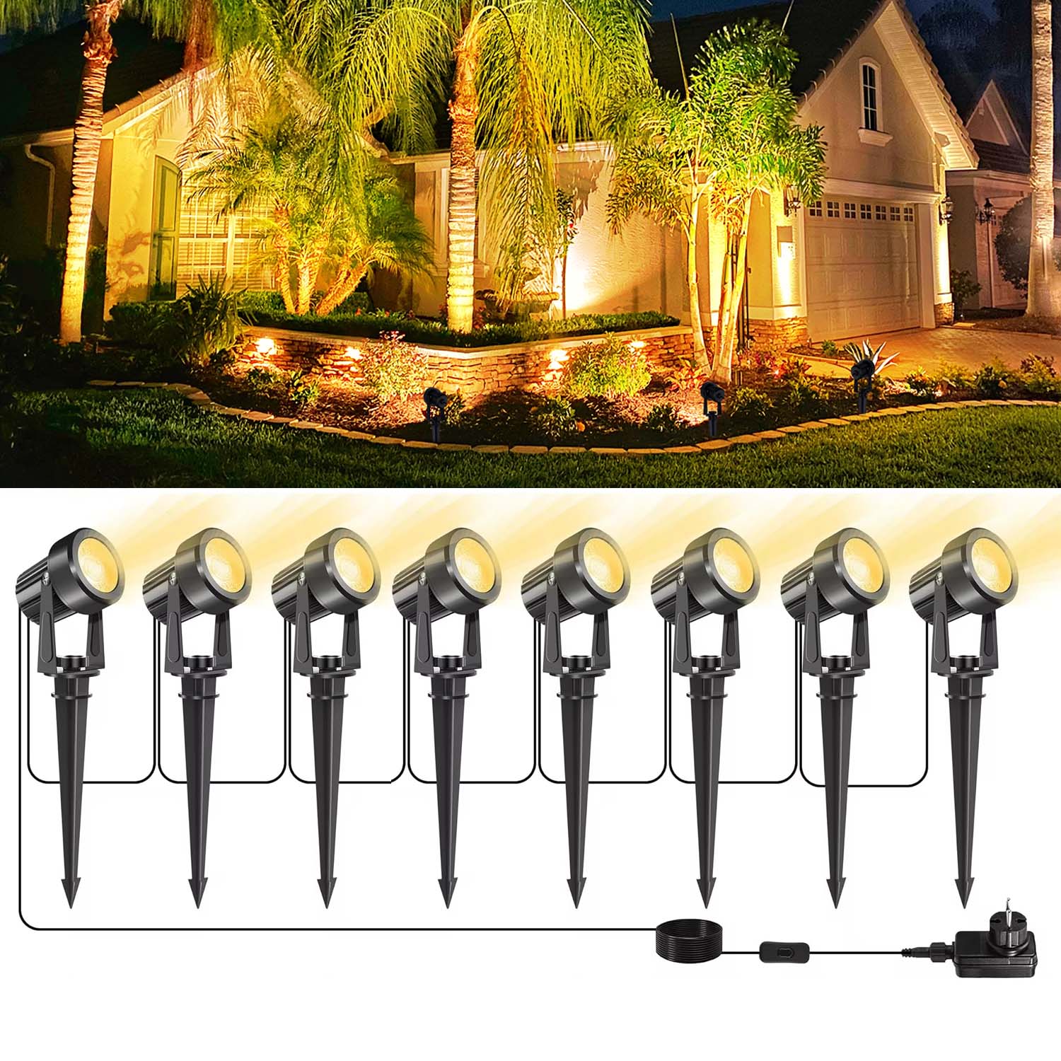 Outdoor Lighting Low Voltage - 4/6/8 LED 3000K Faretto da esterno