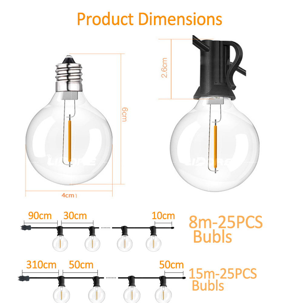 Luci a stringa G40 da 8M/15M c - Outdoor Lighting For Backyard recensione e prezzo